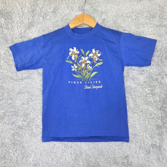 Gildan Other - Vtg 1998 Dolly Parton Dixie Stampede Youth M Tee Tiger Lilies Petal Pets Blue